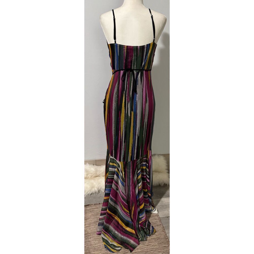 Michael Costello X Revolve Atienne in multicolor high low wrap maxi dress S - Picture 5 of 12